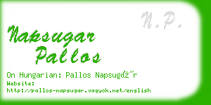 napsugar pallos business card